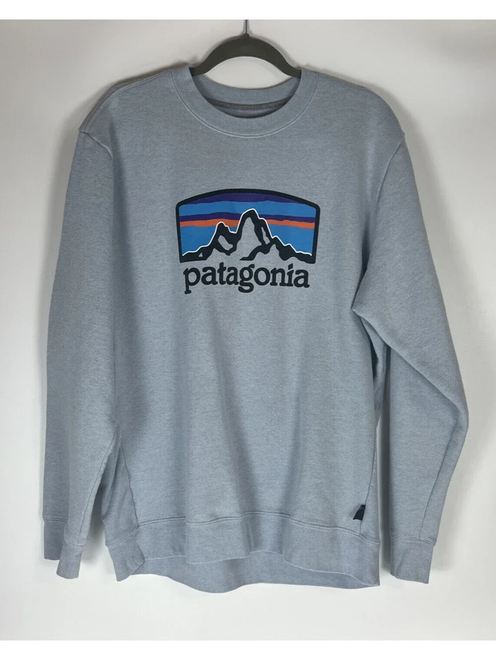 Patagonia Uprisal Sweater Light Blue Graphic Logo Men's L/ Wmn XL